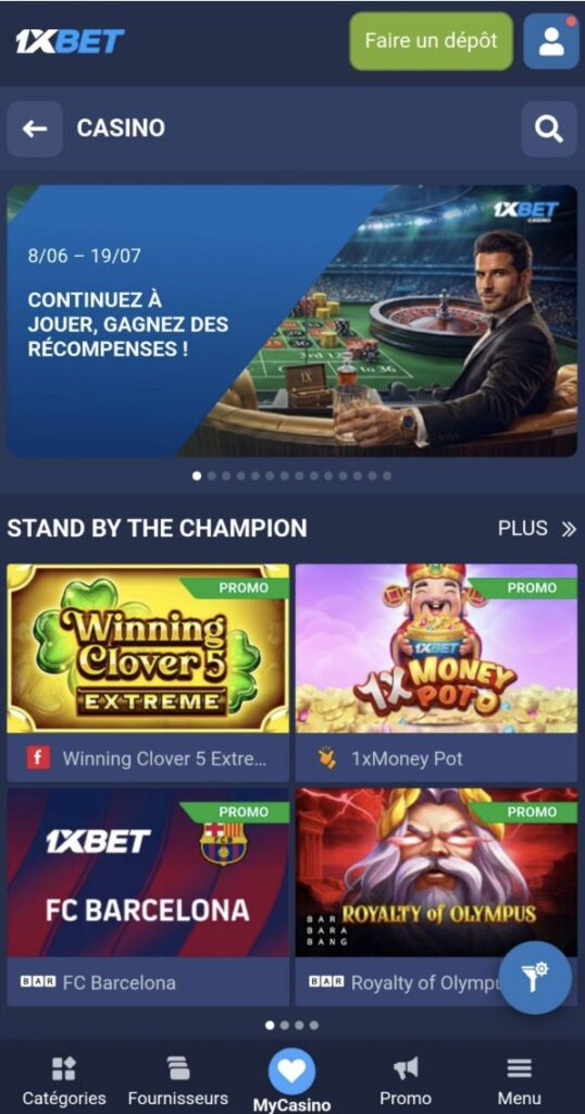 1xbet jeux de casino